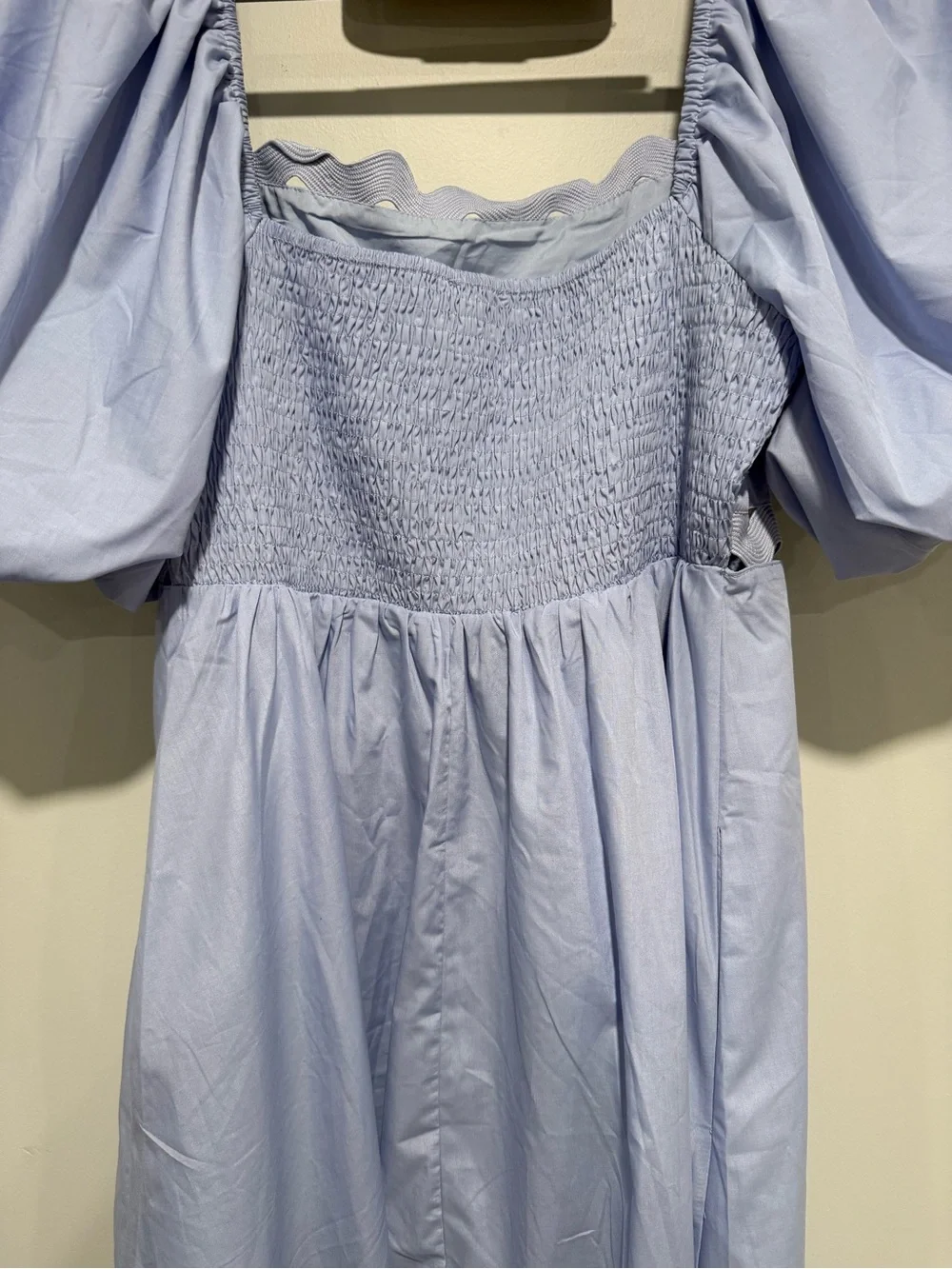 entro Light Blue Puff Sleeve Midi Dress - Picture 2 of 3